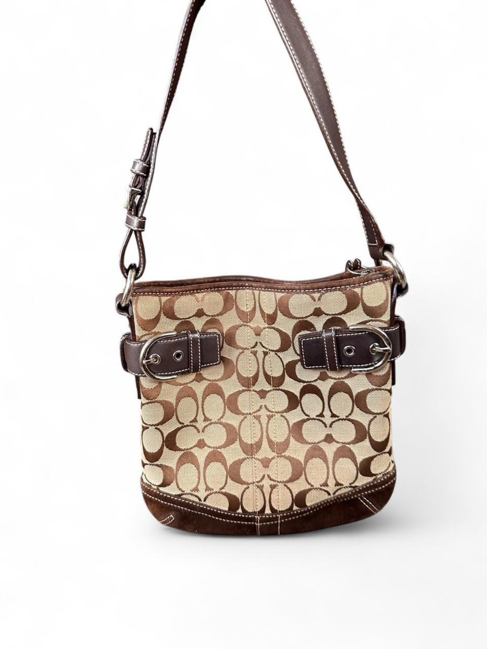 Coach Signature Canvas Crossbody Bag in Brown/Tan